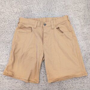 Carhartt Force Relaxed Fit Shorts Khaki Tan Men's 32 9" Inseam Stretch Rugged